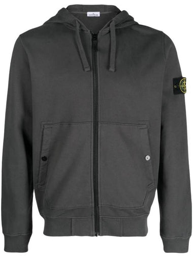 Compass Logo Patch Zip Up Hoodie Grey - STONE ISLAND - BALAAN 1