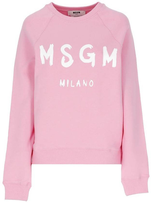 Women's Milan Logo Sweatshirt Pink - MSGM - BALAAN.