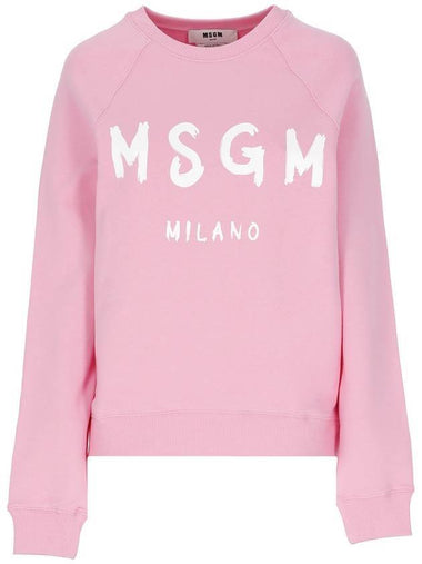 Brush Logo Printing Sweatshirt Pink - MSGM - BALAAN 1