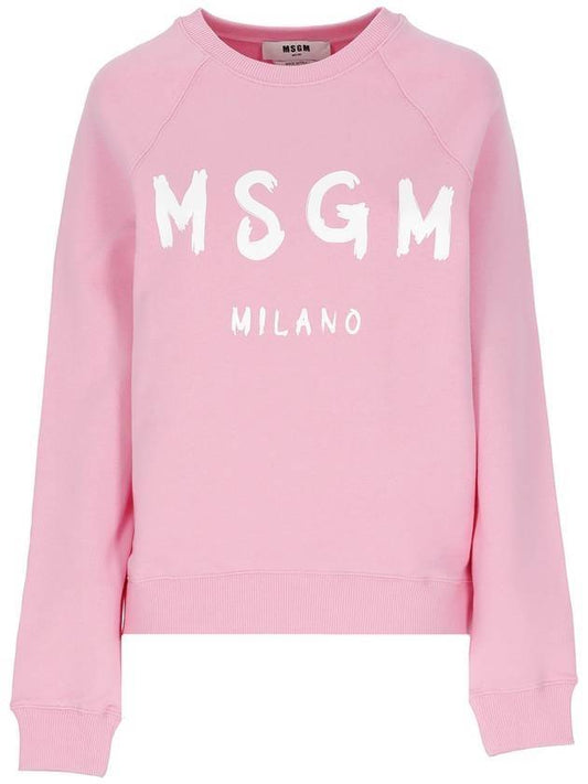 Women's Milan Logo Sweatshirt Pink - MSGM - BALAAN 1