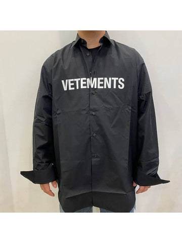 Logo black shirt jacket UE51SH300B - VETEMENTS - BALAAN 1