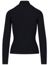 Iconic Logo Mock Neck Rib Long Sleeve Knit Top Black - COURREGES - BALAAN 3