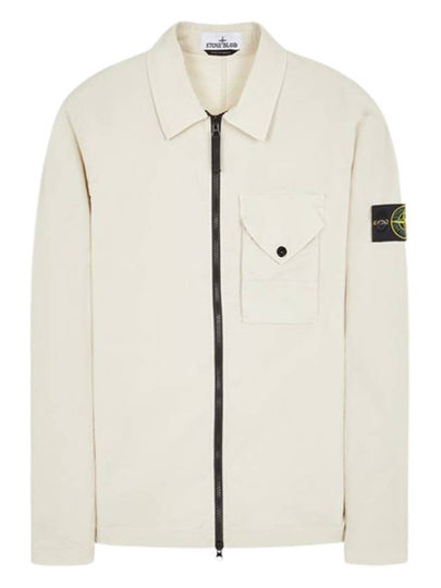 Stretch Cotton Gabardine Overshirt Jacket Stucco - STONE ISLAND - BALAAN 2