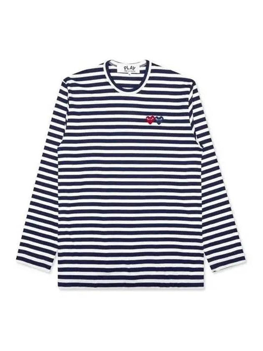 Double Heart Waffen Stripe Tee AX T228 051 - COMME DES GARCONS - BALAAN 1