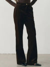 Pre order delivery October 30th Velvet corduroy flare pants deep brown - NOIRER FOR WOMEN - BALAAN 2