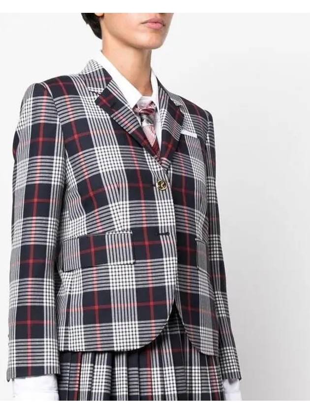 Hairline Check Wool High Armhole Sport Blazer Jacket - THOM BROWNE - BALAAN 3