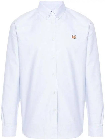 Fox Head Embroidery Long Sleeve Shirt Blue - MAISON KITSUNE - BALAAN 2