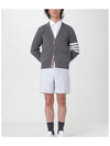 Milano Stitch 4-Bar Cardigan Medium Grey - THOM BROWNE - BALAAN 7