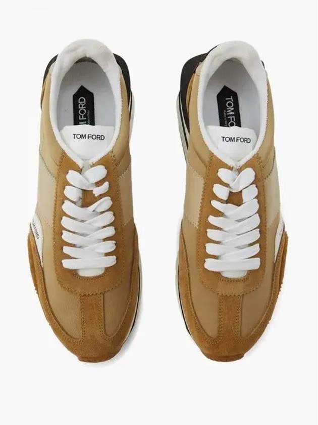 Tom Ford James James Raised Sole Canvas Trainer Beige - TOM FORD - BALAAN 3