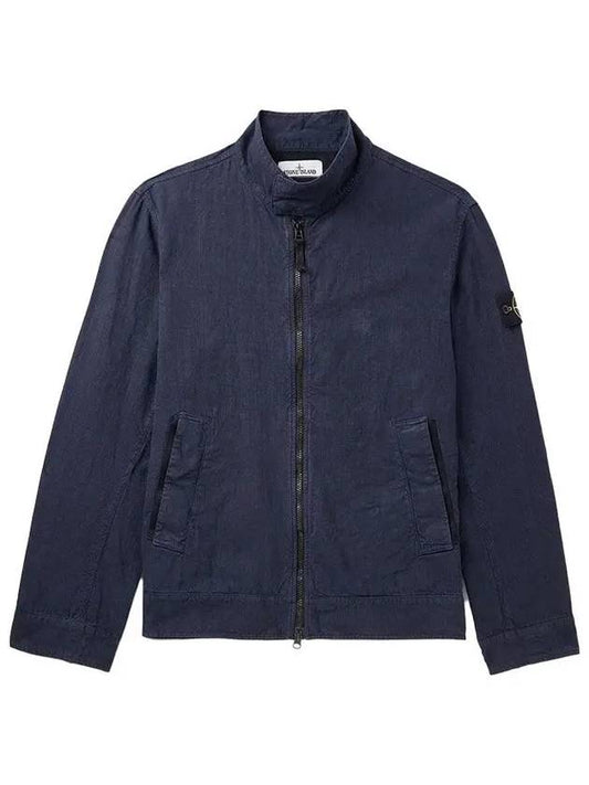 Tela Mock Neck Zip-up Jacket Navy - STONE ISLAND - BALAAN 2