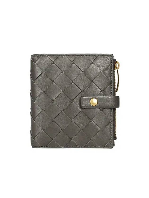 Intrecciato Zipper Half Wallet Grey - BOTTEGA VENETA - BALAAN 3