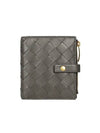 Intrecciato Zipper Half Wallet Grey - BOTTEGA VENETA - BALAAN 2