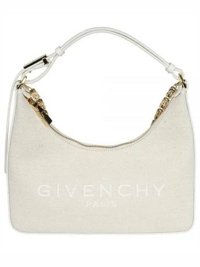 Moon Cut-out Chain Small Canvas Shoulder Bag Natural Beige - GIVENCHY - BALAAN 2