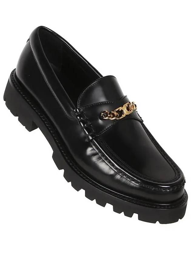 Triomphe Magaret Chain Chunky Leather Loafers Black - CELINE - BALAAN 2