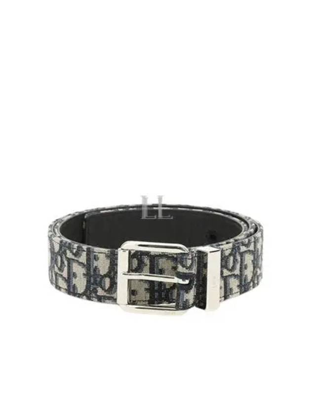 Logo Jacquard Leather Belt Black Beige - DIOR - BALAAN 2