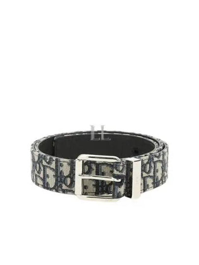 Logo Jacquard Leather Belt Black Beige - DIOR - BALAAN 2