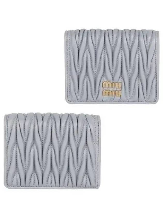 Matelasse Leather Half Wallet Pearl Grey - MIU MIU - BALAAN 2