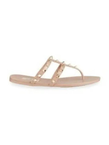 24 4W0S0T84 PVS P45 4W2S0T84 Rubber Rockstud Flat Thong Sandals 1200305 - VALENTINO - BALAAN 1