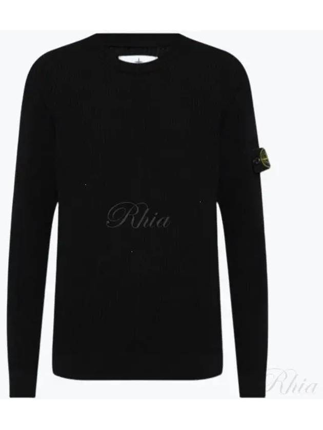 Wool Knit Top Black - STONE ISLAND - BALAAN 2