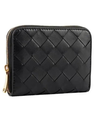 Zipper Intrecciato Card Wallet Black - BOTTEGA VENETA - BALAAN 1