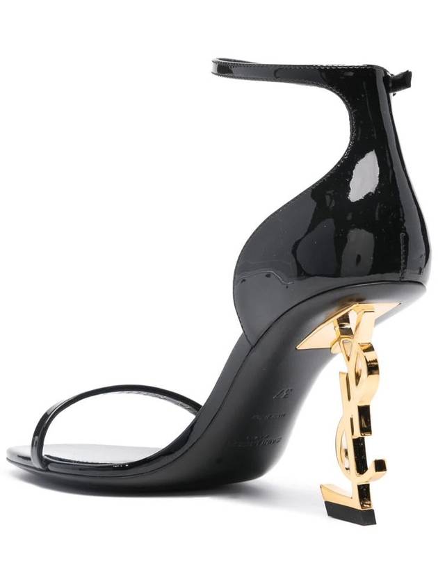 Opium Gold YSL Logo Open Toe Sandal Heels Black - SAINT LAURENT - BALAAN 4