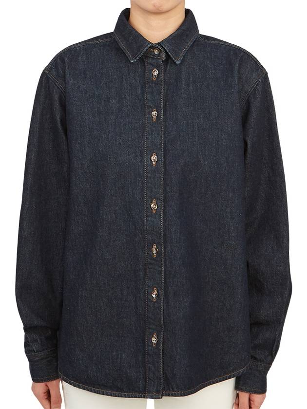 Denim Long Sleeve Shirt Navy - TOTEME - BALAAN 2