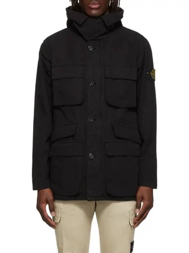 Men's Logo Patch Pocket Detail Jacket Black - STONE ISLAND - BALAAN 3