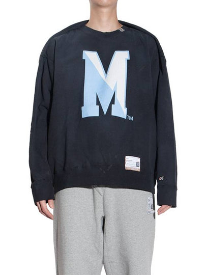 Logo Print Crew Neck Cotton Sweatshirt Black - MAISON MIHARA YASUHIRO - BALAAN 2