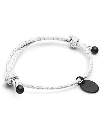 Logo Pendant Leather Bracelet White - BOTTEGA VENETA - BALAAN 2