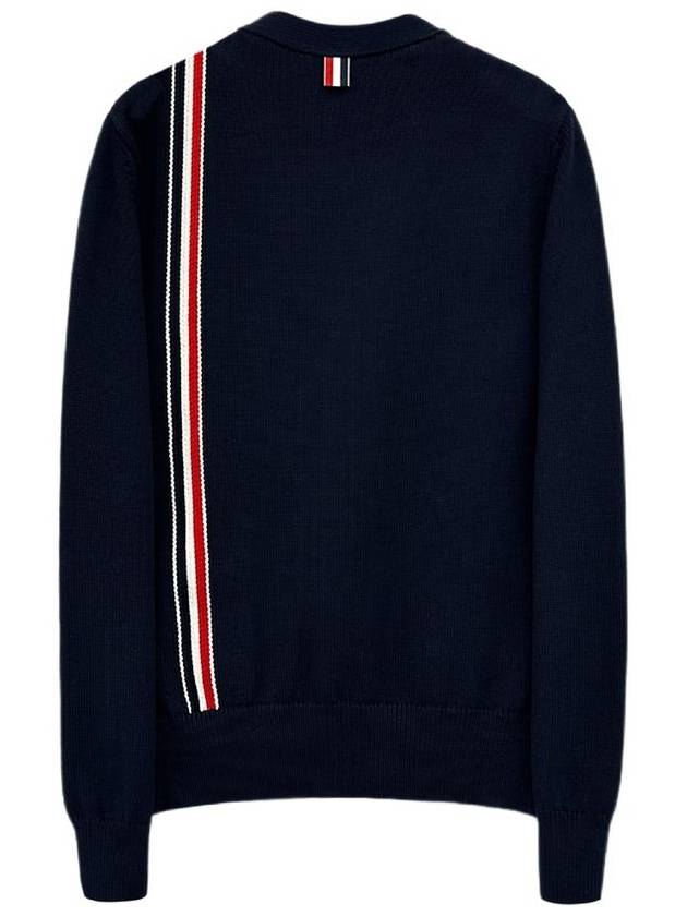 Intarsia Cotton Cardigan MKC530A - THOM BROWNE - BALAAN 2