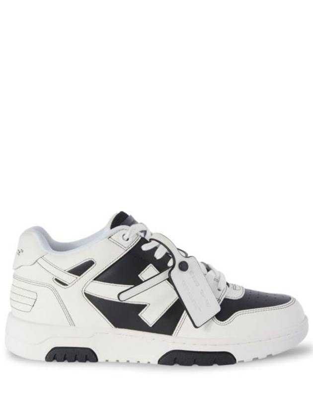 Out of Office Calfskin Low Top Sneakers Black White - OFF WHITE - BALAAN 1