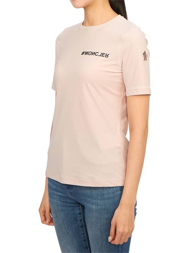 Logo Short Sleeve T-Shirt Light Pink - MONCLER - BALAAN 3