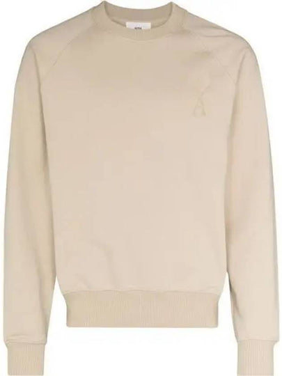 Big Heart Logo Sweatshirt Beige - AMI - BALAAN 2