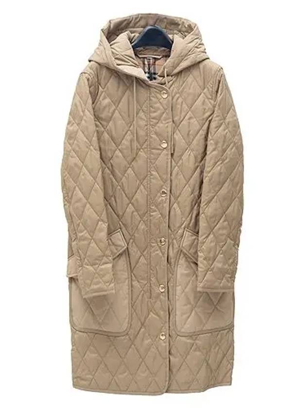 Diamond Quilted Thermoregulated Hoodie Padded Archive Beige - BURBERRY - BALAAN 2