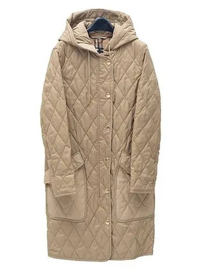 Diamond Quilted Thermoregulated Hoodie Padded Archive Beige - BURBERRY - BALAAN 2