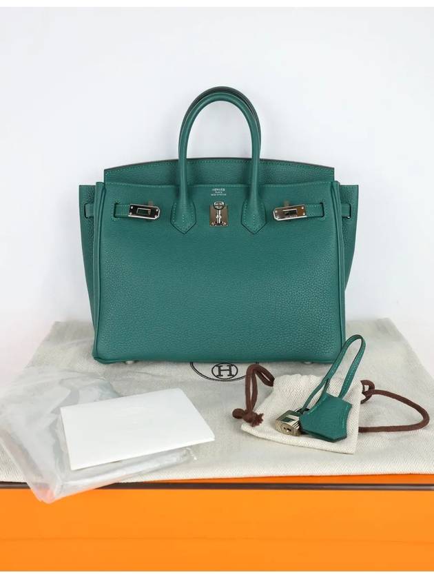 Malachite Togo Birkin 25 silver x - HERMES - BALAAN 9