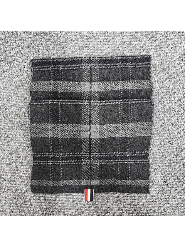 Tartan Check Scarf Dark Grey - THOM BROWNE - BALAAN 4