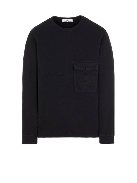 Embroidered Pocket Sweatshirt Black - STONE ISLAND - BALAAN 1