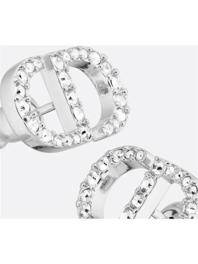 Petit CD Stud Crystal Earrings Silver - DIOR - BALAAN 5