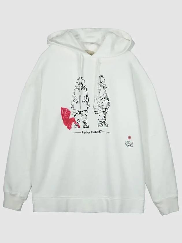 Logo Print Cotton Hoodie White - TEN C - BALAAN 3