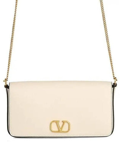 V Logo Signature Clutch Bag Ivory - VALENTINO - BALAAN 2