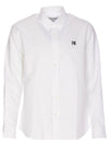 Fox Head Patch Button Down Long Sleeve Shirt White - MAISON KITSUNE - BALAAN 1
