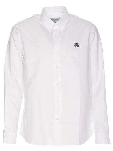 Fox Head Patch Button Down Long Sleeve Shirt White - MAISON KITSUNE - BALAAN 1