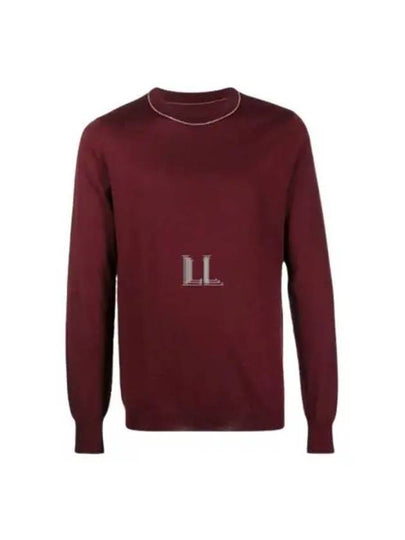 Back Stitch Crew Neck Wool Knit Top Bordeaux - MAISON MARGIELA - BALAAN 2