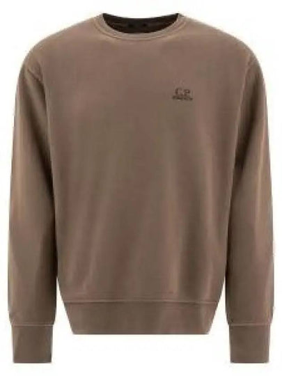 Embroidered Logo Cotton Sweatshirt Brown - CP COMPANY - BALAAN 2