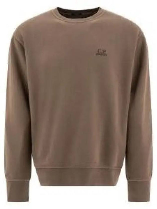 Embroidered Logo Cotton Sweatshirt Brown - CP COMPANY - BALAAN 2