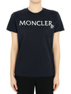 Moncler Women s Logo Patch Embroidery Short Sleeve Navy 8C00006 829HP 778 - MONCLER - BALAAN 1