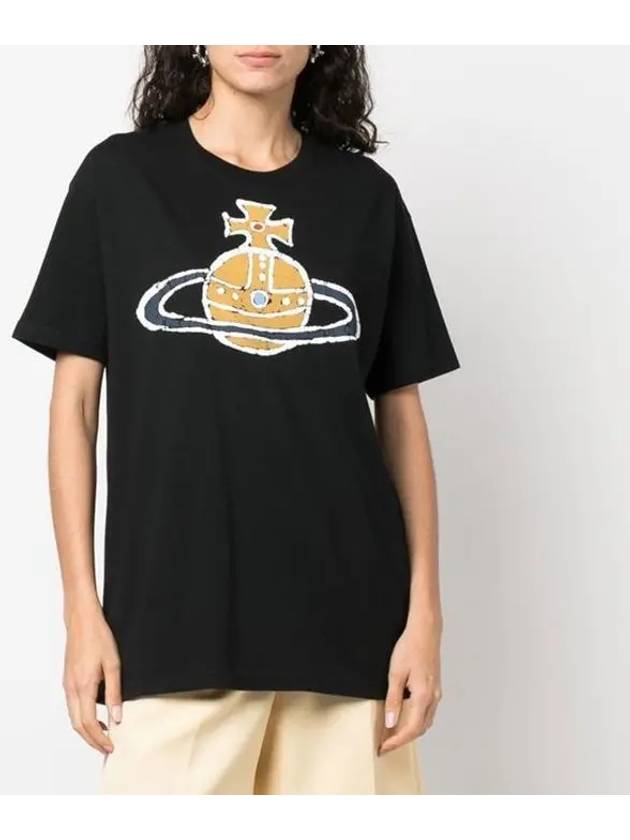 Classic ORB Graphic Logo Short Sleeve T-Shirt Black - VIVIENNE WESTWOOD - BALAAN 4