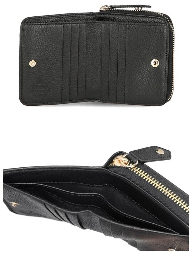 Grain Zipper Medium Gold Half Wallet Black - VIVIENNE WESTWOOD - BALAAN 6