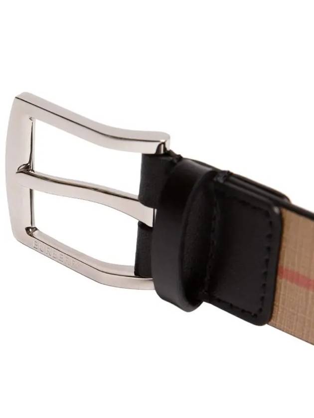 Men's Vintage Check Leather Belt Beige - BURBERRY - BALAAN 4